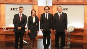 Andres Manuel Lopez Obrador, Gabriel Quadri, Enrique Pena Nieto and Josefina Vazquez Mota